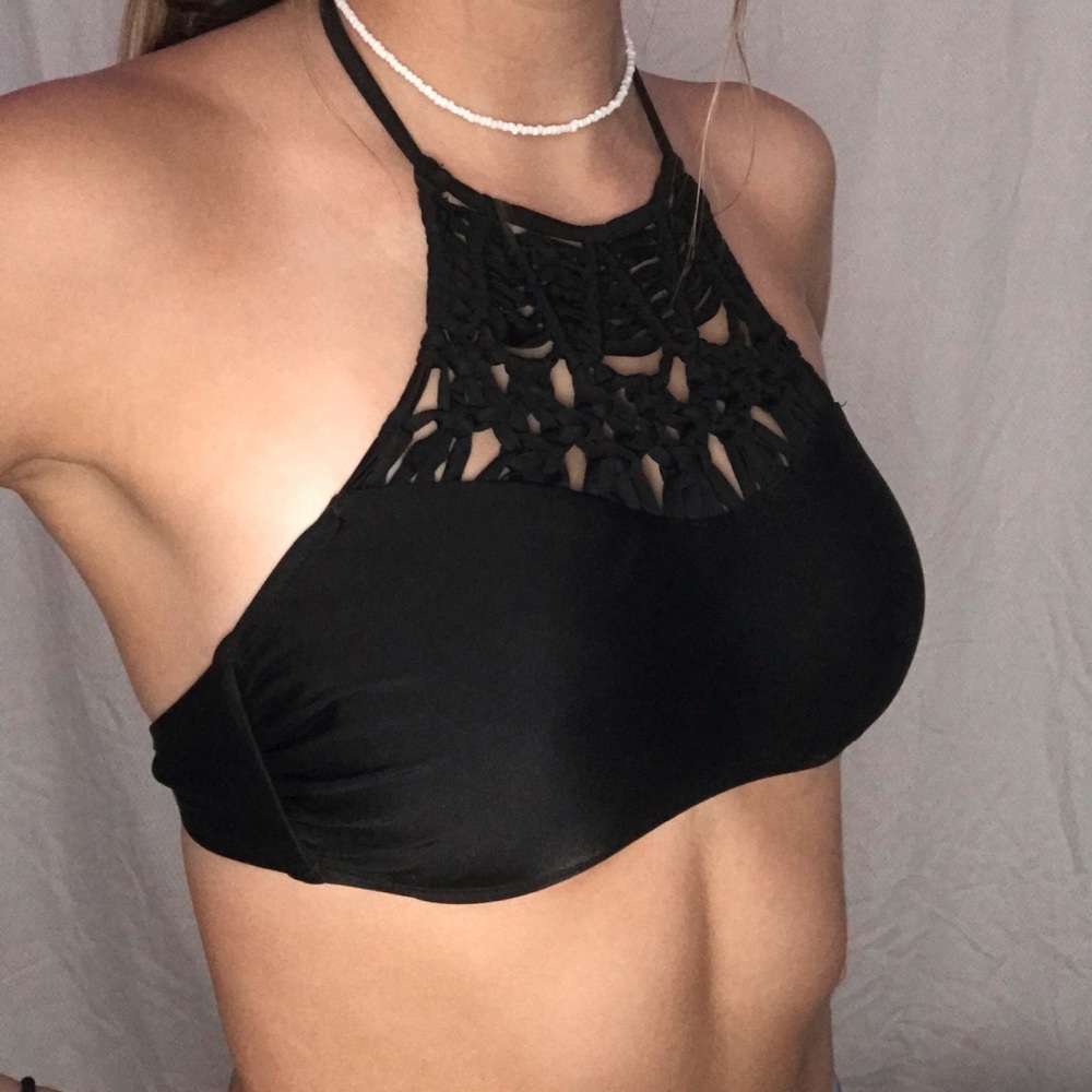 Black Halter Bikini Top